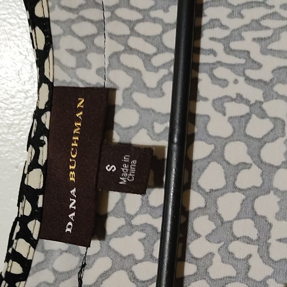 DANA BUCHMAN BLACK & WHITE ZEBRA PRINT WOMEN'S LONG SLEEVE SIZE S TUNIC BLOUSE - Picture 4 of 10